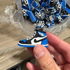 20 Mini Blue and Black Sneaker Jordan 1 Keychains